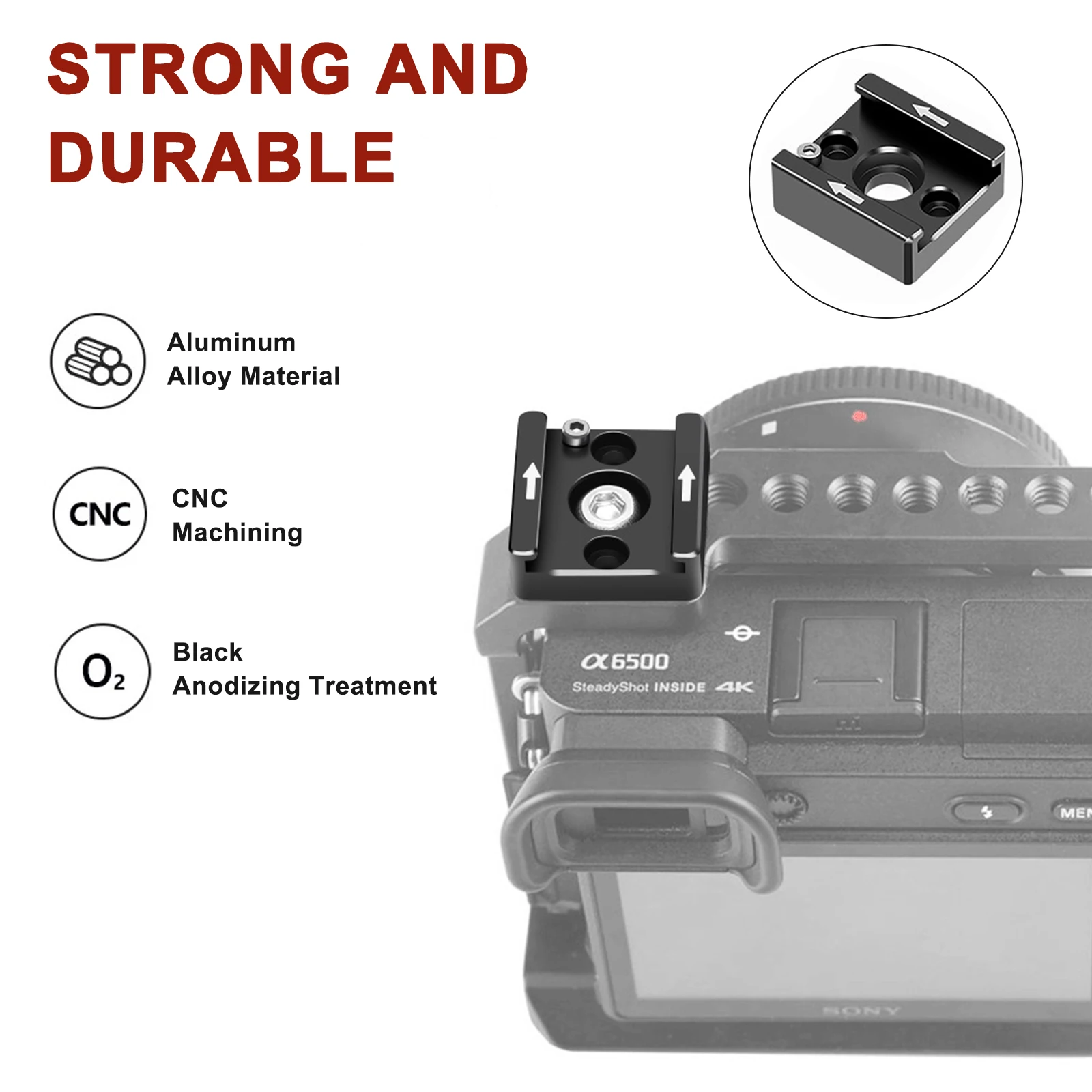 Lanxire Cold Shoe Mount Adapter, Cold Shoe Bracket with 1/4\