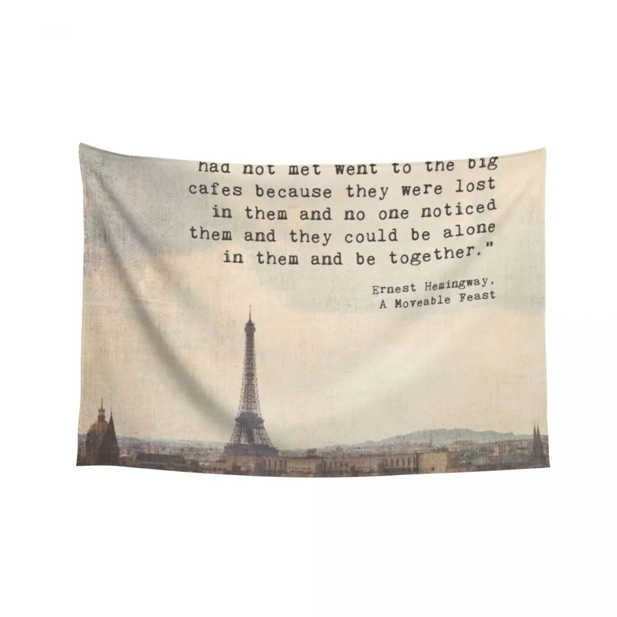 

Hemingway in Paris Tapestry Cute Decor Bedroom Decoration Decorative Paintings Hanging Wall Tapestry