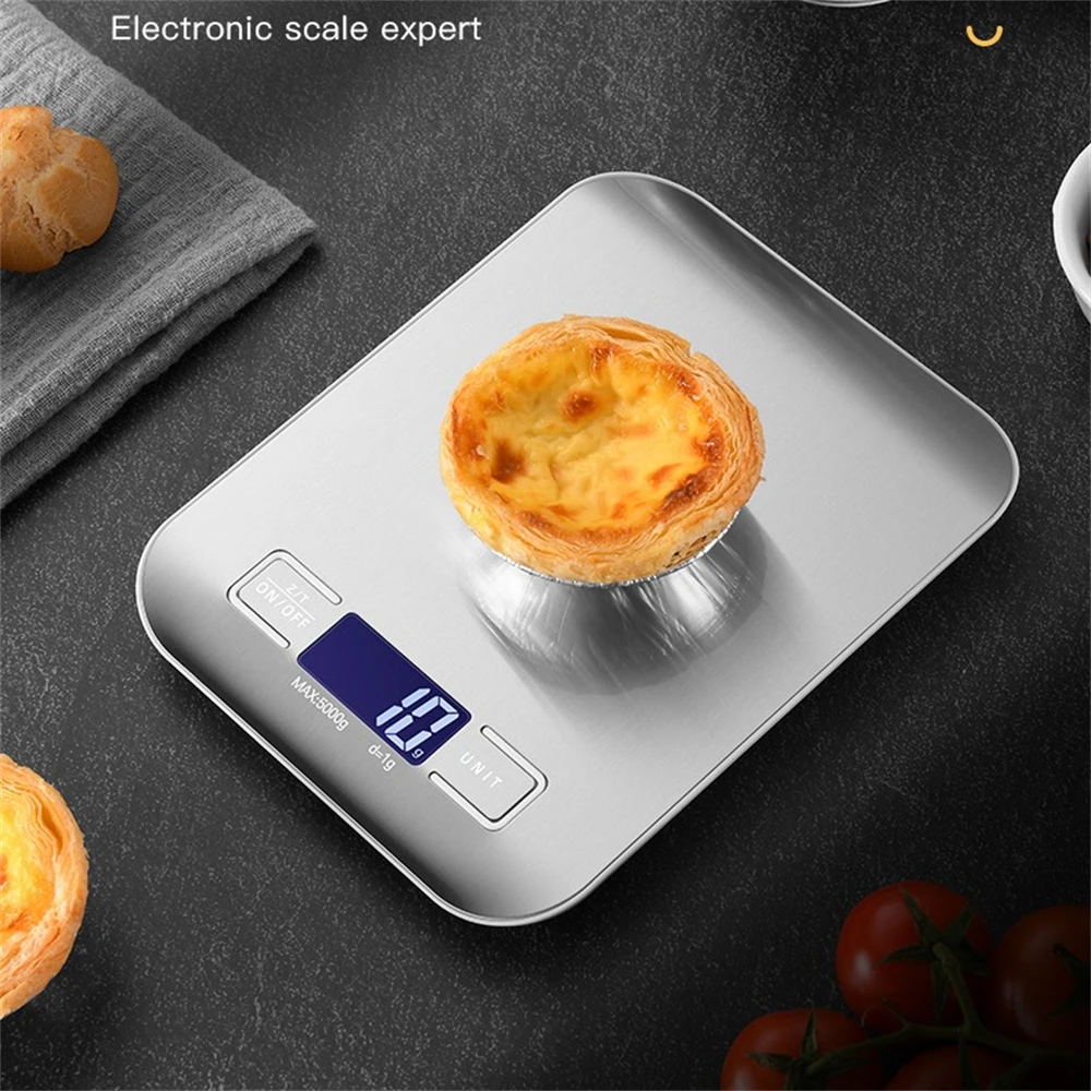 10KGg/1g Precise Digital Kitchen Scale LED Display Electronic Weight Scales Stainless Steel Food Cooking Libra