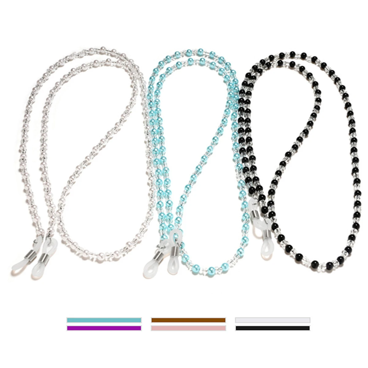 Fashion Woman Sunglasses Chain Cylinder Bead Chain Anti-Falling Glasses Eyeglasses Cord Necklace Gift for Female mask Lanyard