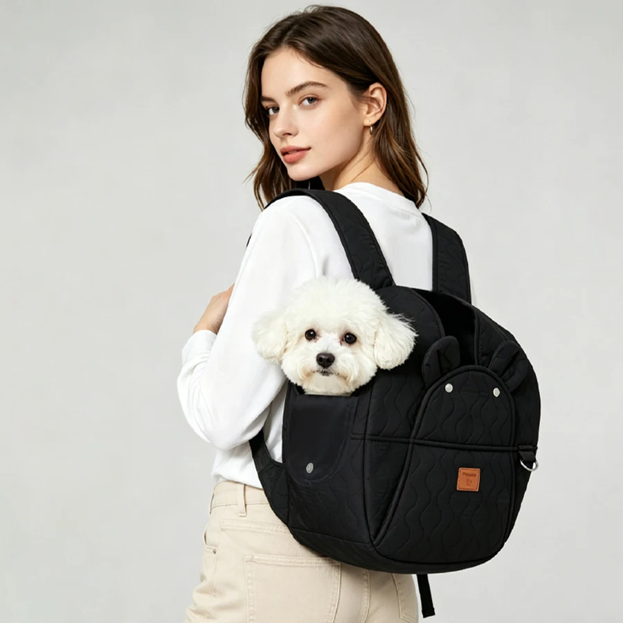 Quilted Soft Pet Chest Backpack Dual‑Wear Front & Back Portable Outdoor Walking Travel Carrier Bag For Small Dogs And Cats