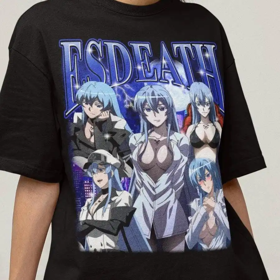 Esdeath Akame Ga Kill Anime Ice Queen Graphic T-Shirt Cotton Men Women Streetwear Tee