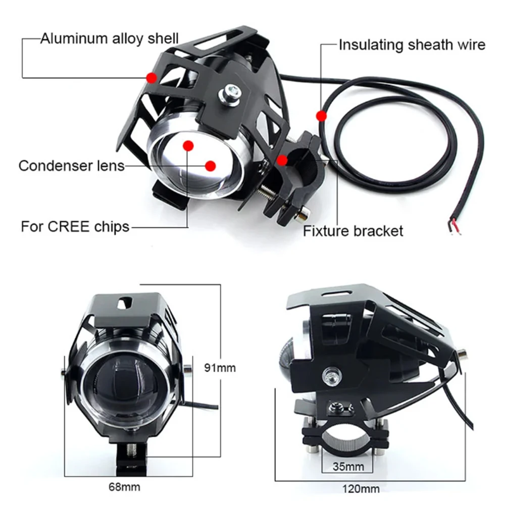 Motorcycle Headlight Front Foglight U5 12V LED Lens Spotlights projector light moto FOR Benelli TRK502 X TRK 502X 2021 TRK 502