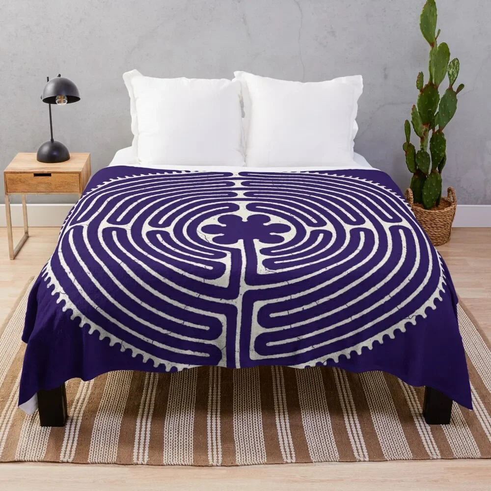 

Sacred Geometry Symbol - Chartres Labyrinth 4 Throw Blanket Machine Washable Soft Warm Blanket