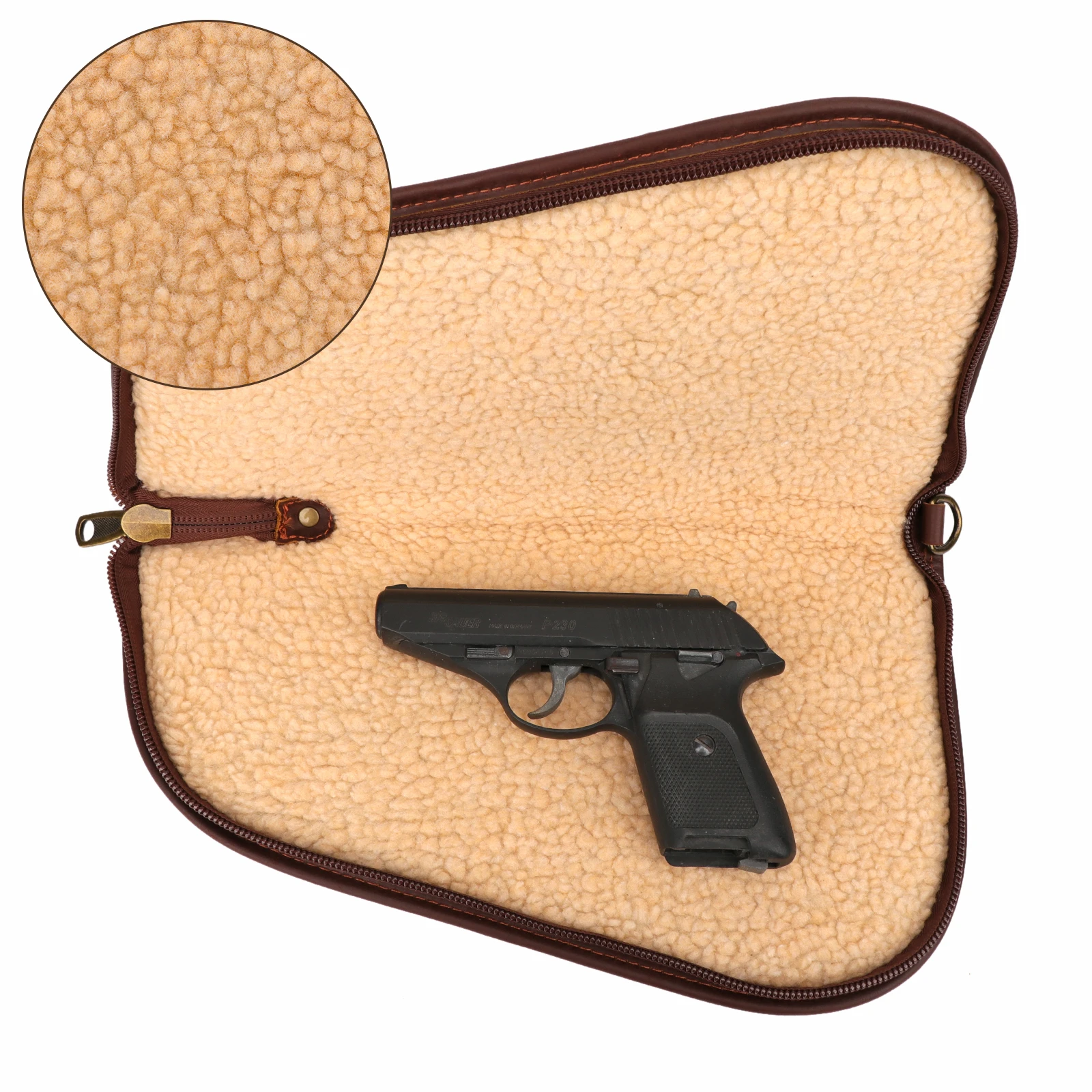 Tourbon-Soporte de pistola táctica, bolsa de almacenamiento de pistola de mano suave, Funda de cuero con anillo en D y accesorios de pistola acolchados de lana