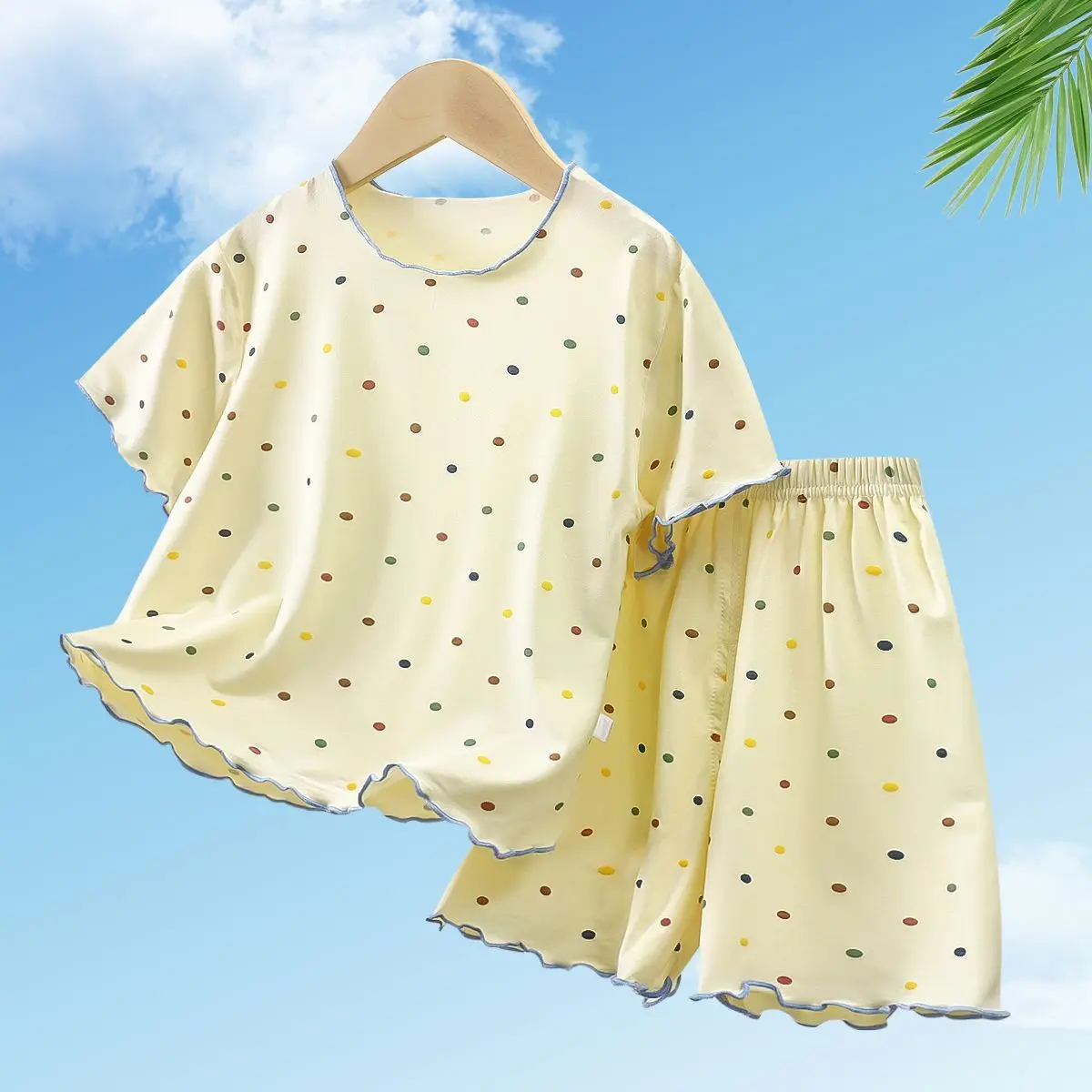 2025 Summer New Modal Girls' Short Sleeved Pajama Set Children's Air Conditioning Home Clothes