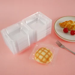 100Pcs Cake Slice Boxes Single Dessert Box Cupcake Slice Container with Lid Stackable Clear Square Stackable Cupcake Slice 2023