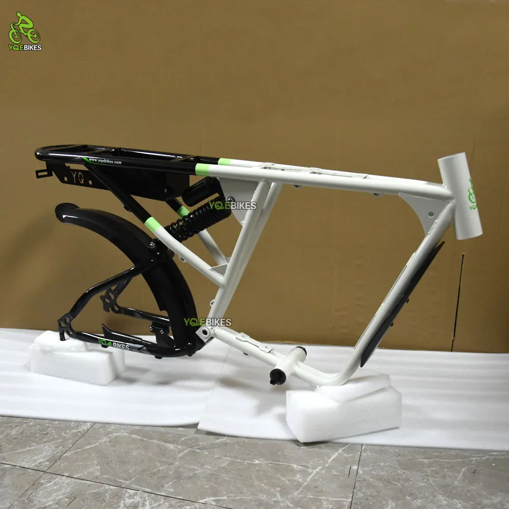 YQEBIKES Full Suspension Soft-tail Carbon Steel Electric Bike Beach Bicycle Frame 20*4.0 Fat City Bike Frame Ebike 73 Frameset - view 3