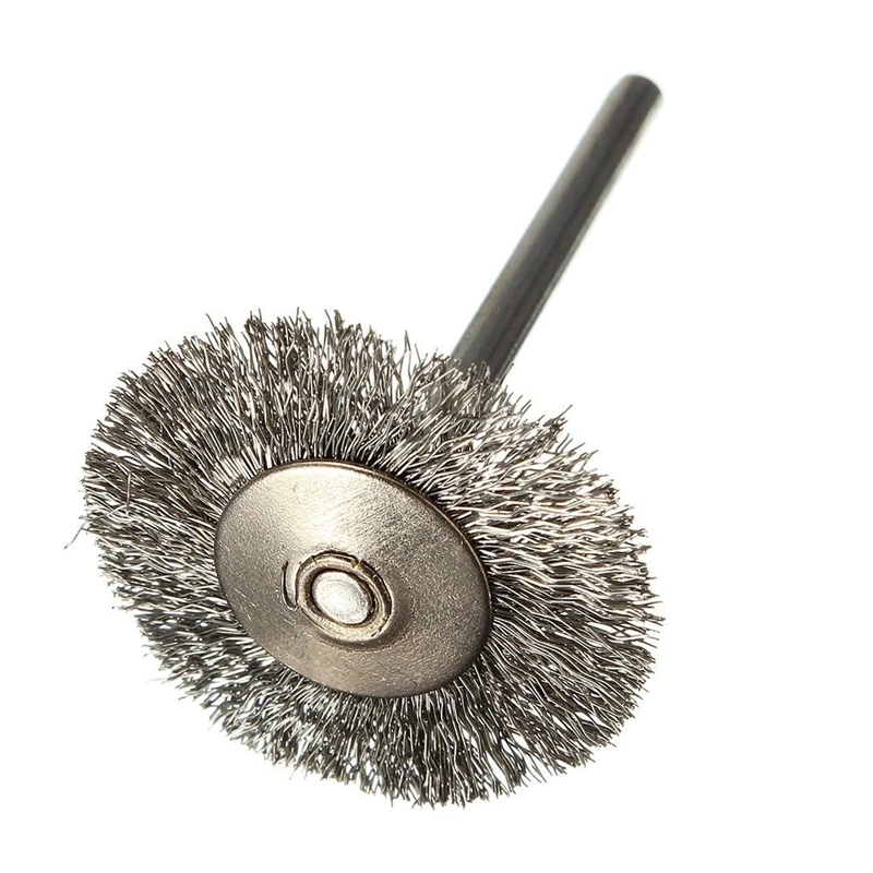 20 Pcs Stainless Steel Wire Brushes Disc Brush Round Brush 25Mm Diameter For Dremel