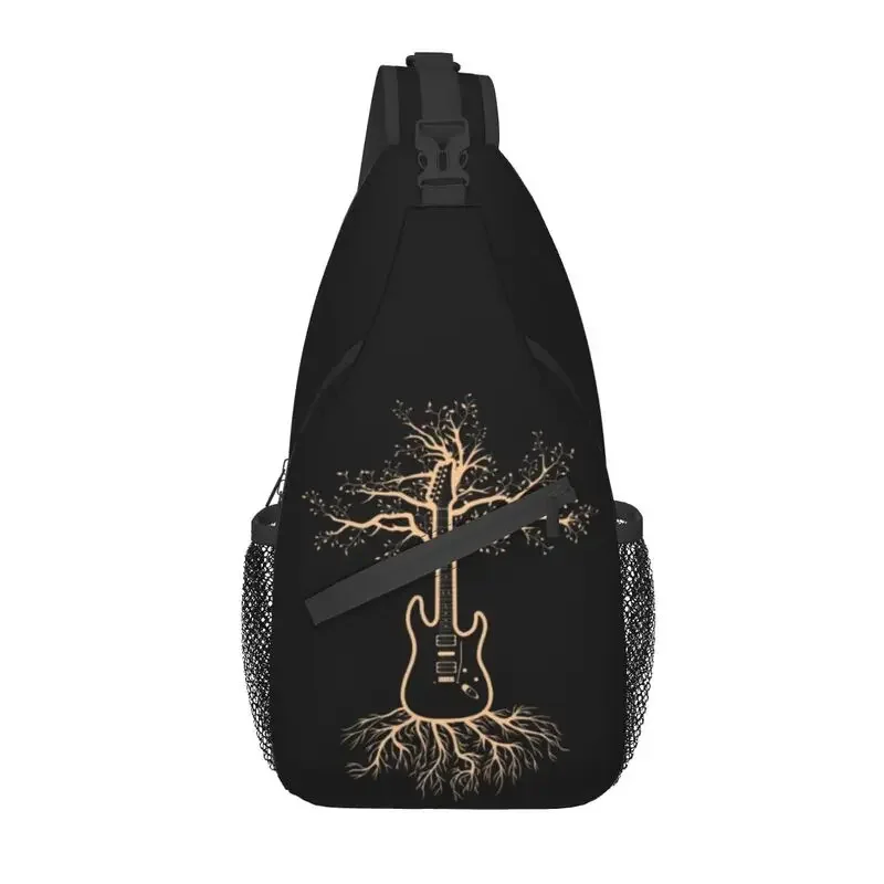 Guitar Tree Of Life Crossbody Sling Backpack Men Custom Guitarist Music Gift Chest Shoulder Bag for Cycling Camping Daypack