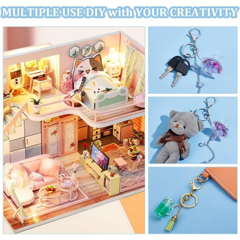 24 قطعة أكواب صغيرة المفاتيح عدة مصغرة محاكاة البلاستيك الراتنج كوب دمية مصغرة أدوات المائدة قلادة سحر DIY بها بنفسك المفاتيح #6