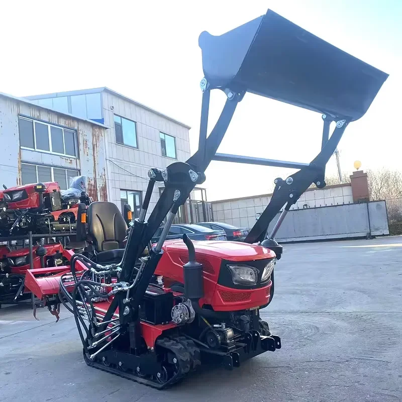 Small Farm Tractors Rubber Tracks for Paddy Field Silt Use Crawler Tractor Agricultural Equipment 25-50HP 4WD Gear Drive