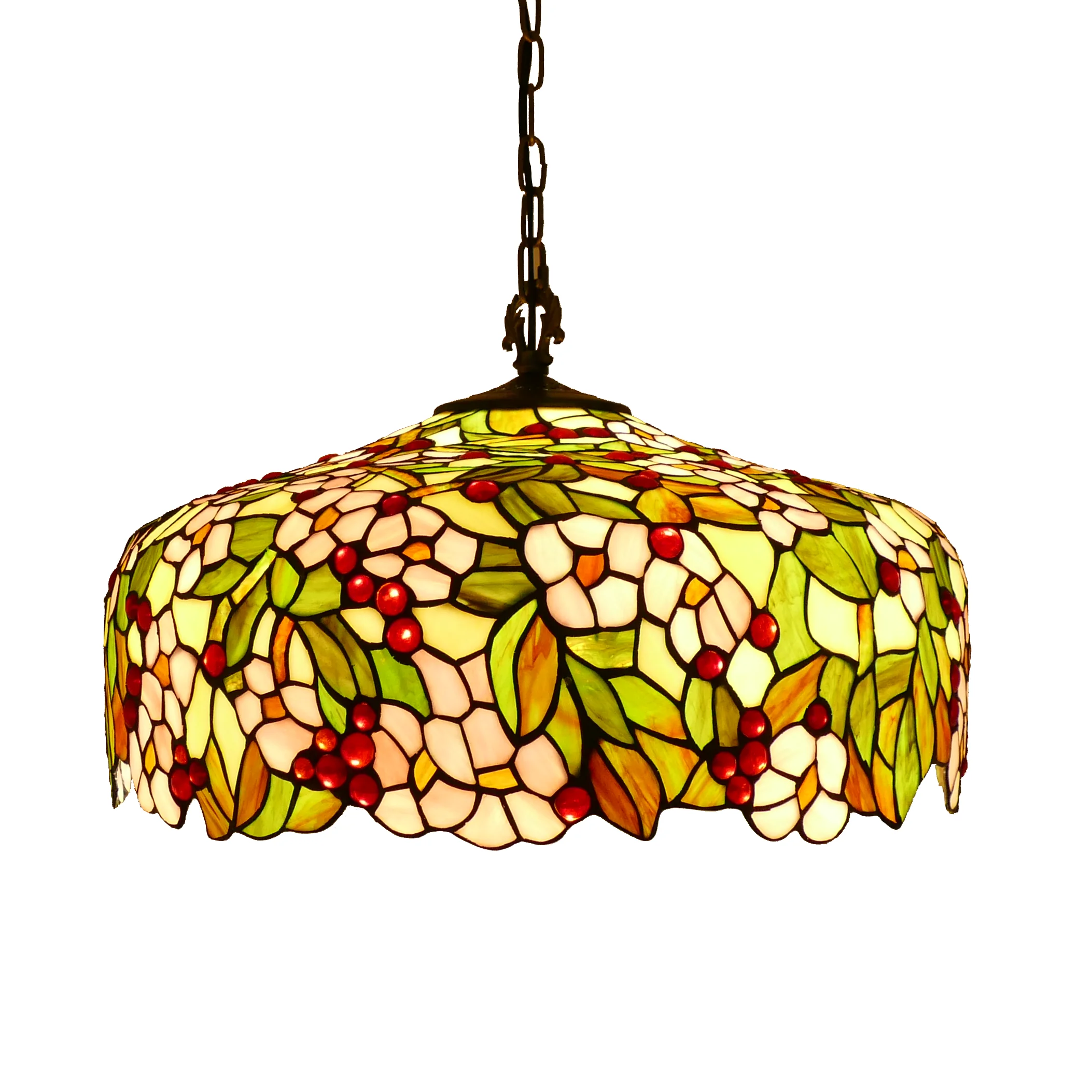 50CM Classic Retro Stained Glass Pendant Lamp Creative Mediterranean Restaurant Bar Decoration  Hanging Chandelier