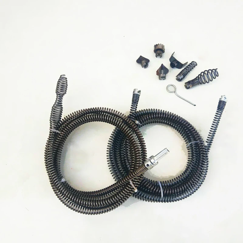 2.5m *12mm Out Dia Electric Drill Sewer Dredge Spring + 2.5m *12mm Dia Extension Pipe Dredger Cleaning Springs With Connecor