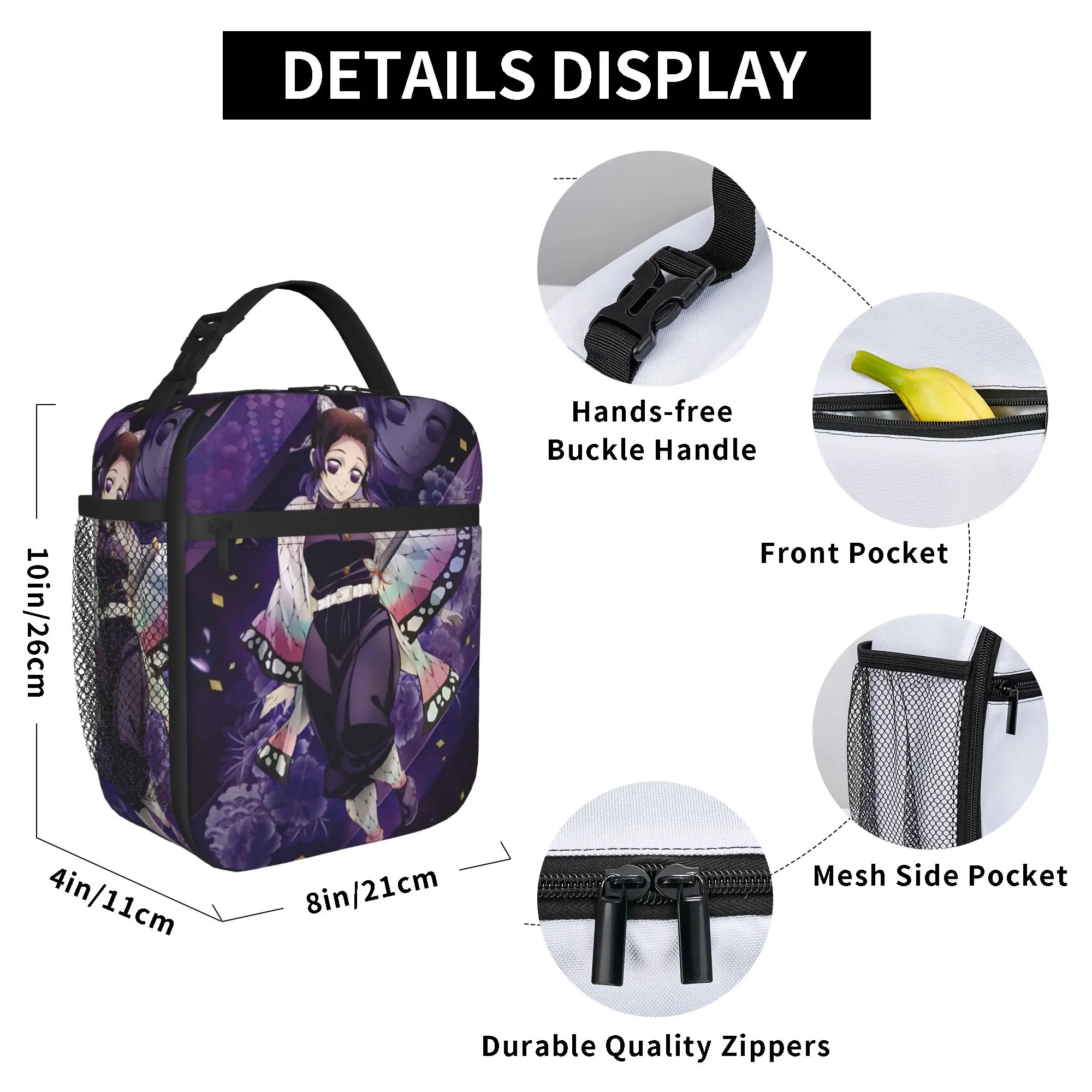 Custom D-Demons Slayers Thermal Insulated Lunch Bags Cartoon Anime Portable Lunch Container Work School Travel Storage Food Box view 4