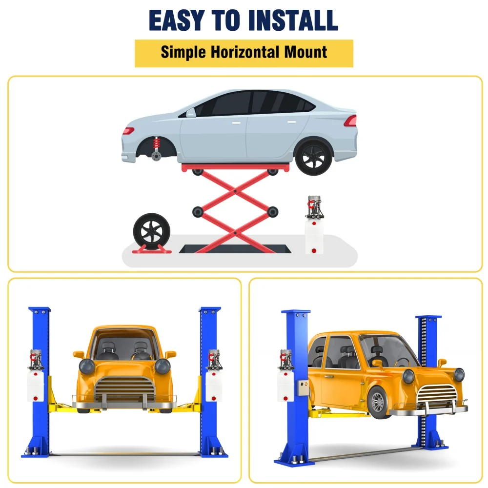 Double Acting Hydraulic Power Unit 6 Quart 12V Hydraulic Motor, Car Lift Hydraulic Power Unit with 6L Plastic Tank