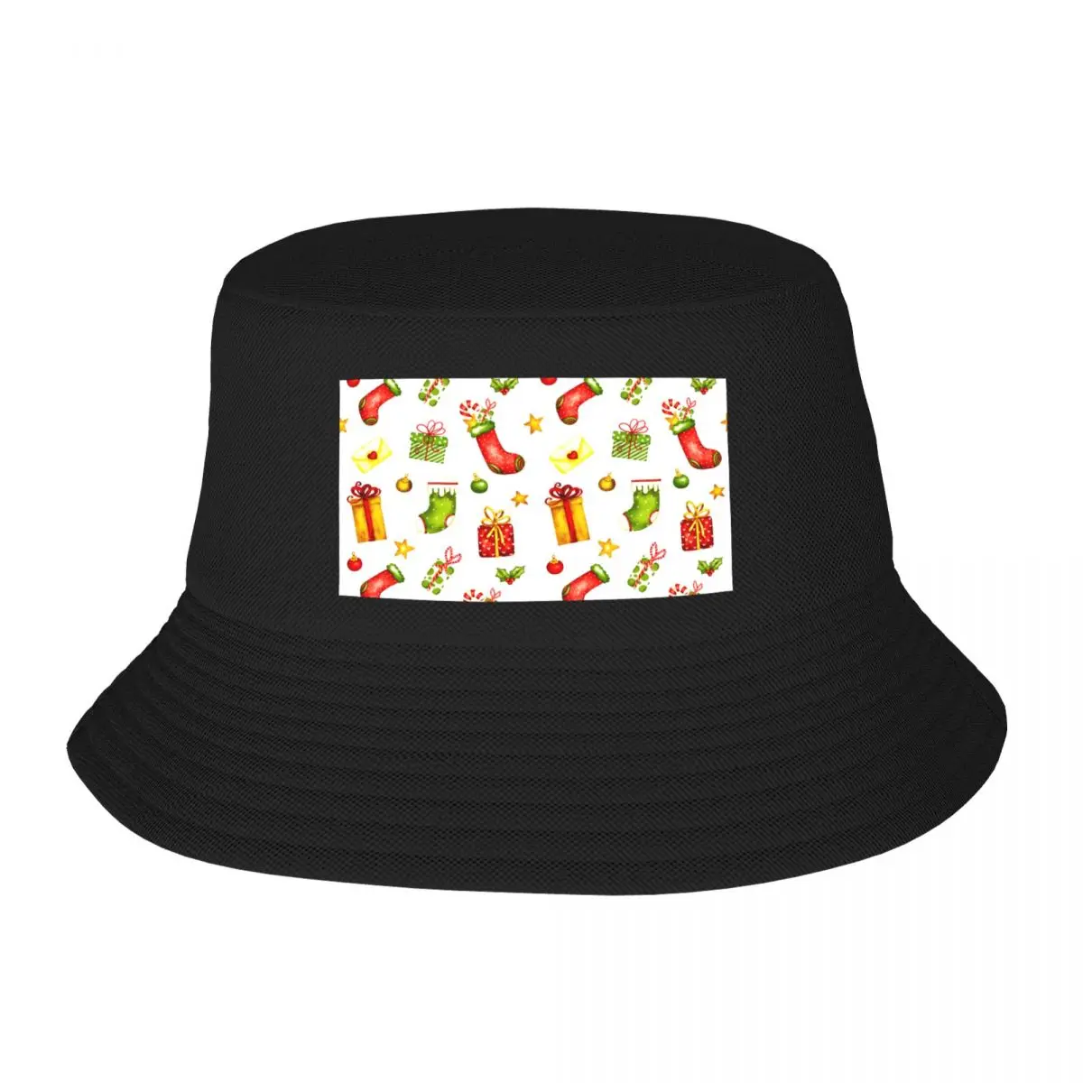 

Christmas Gifts And Holiday Stockings Colorful Xmas Pattern Bucket Hat Fashion Beach cute Caps For Women Men's