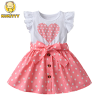 Summer Dress For Kids 1-5 Years old Birthday Ruffled Sleeveless Princess Dresses with Lace-ups Ootd Children Girl's Clothing