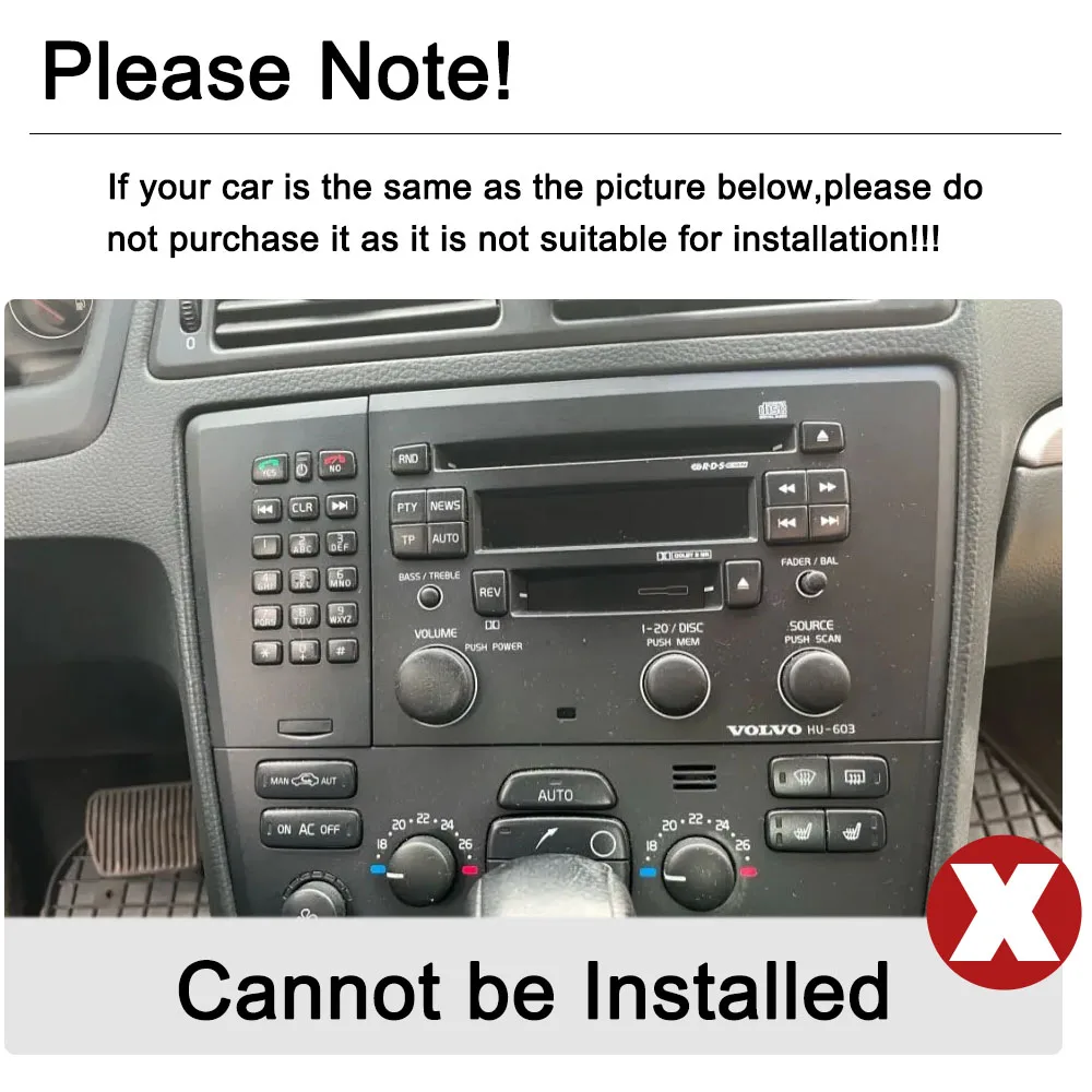 Junsun Kabelloses CarPlay Apple Android Auto Autoradio für Volvo XC70 V70 S60 2004-2014 GPS Auto-Multimedia 2 Din Radio 360-Grad-Kamera Eingebaute Cloud ESIM 4G – Detail 1