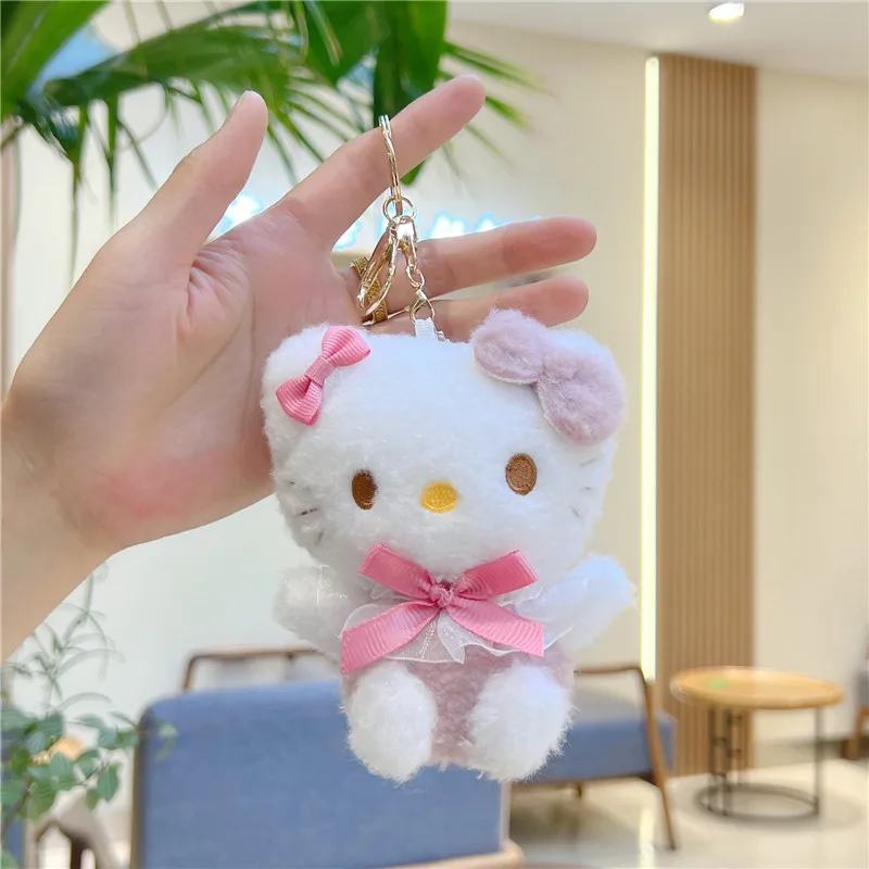 New Kuromi Melody Pendant Hello Kitty Doll Cinnamoroll Doll Sanrio Plush Keychain Gift for Good Friends