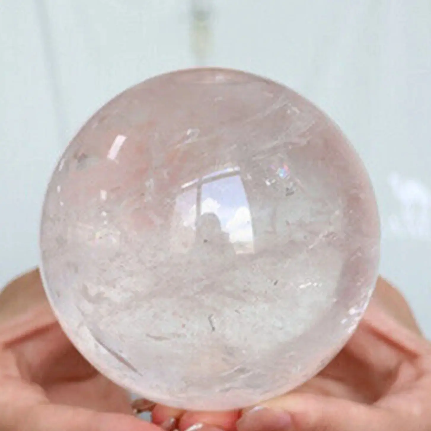 1-55 Pound Very Large Natural Transparent Quartz Ball, Heal White Crystal Ball Energy Healing Wealth Home Degaussing Decorative