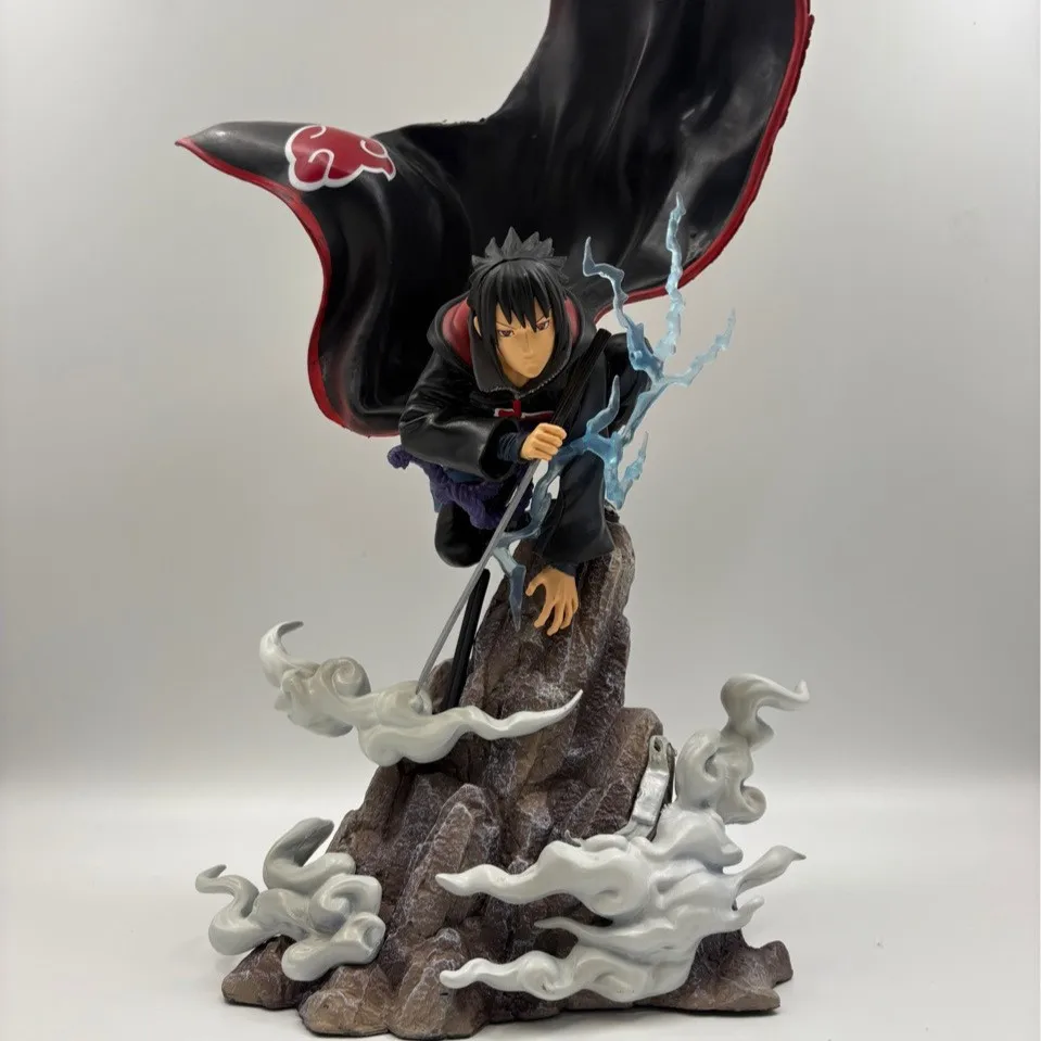 Figura Coleccionable de PVC de 43 cm, Versión Remasterizada 1:1 de Naruto Shippuden, Uchiha Sasuke en Estado Estático, en Caja, para Regalo y Souvenir