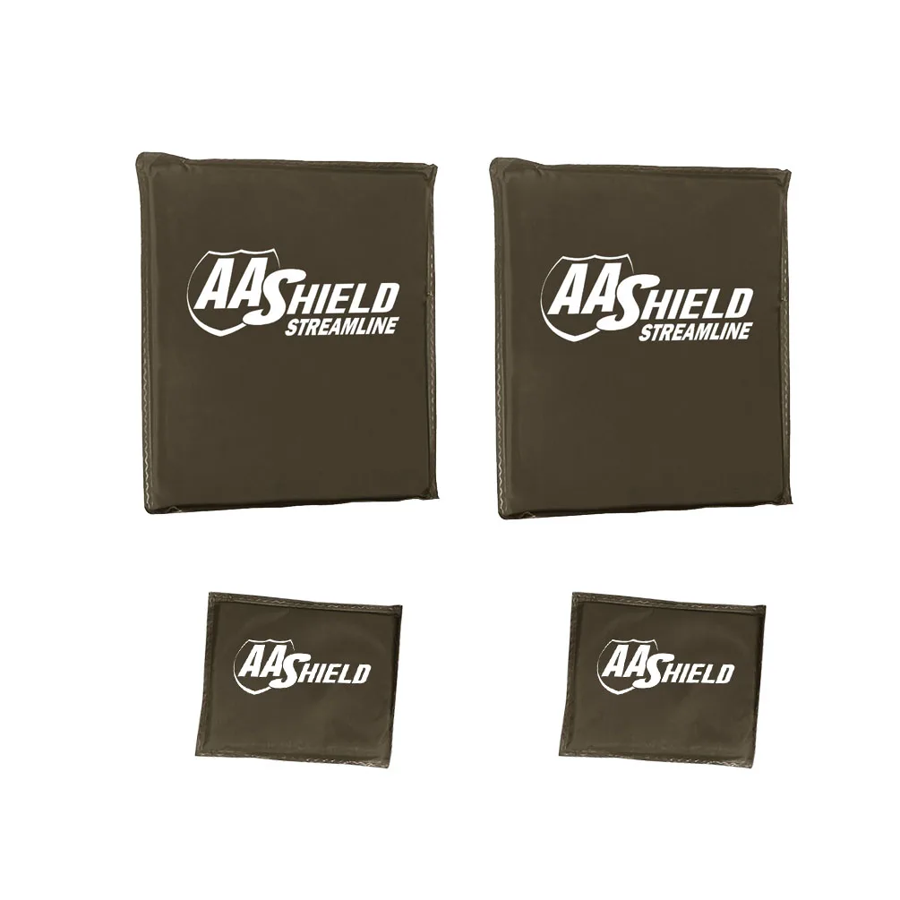 

AA Shield Streamline Bulletproof Soft Body Armor Inserts Plate UHMWPE Self Defense Supply Ballistic NIJ IIIA 10x12-T0 & 6x8 Kit