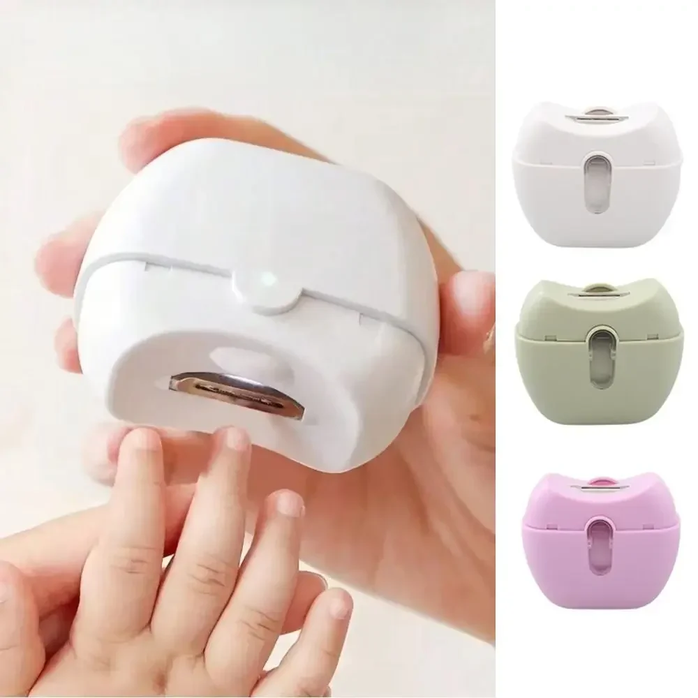 라이트 미니 네일 트리머가있는 충전식 전기 손톱깎이 어린이 성인을위한 범용 네일 케어 자동 손톱 깎기