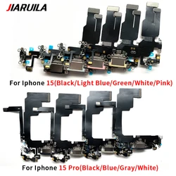 Dock Connector Micro USB Charger Charging Port Flex Cable Board With Mic Microphone For Iphone 15 Pro Max Plus