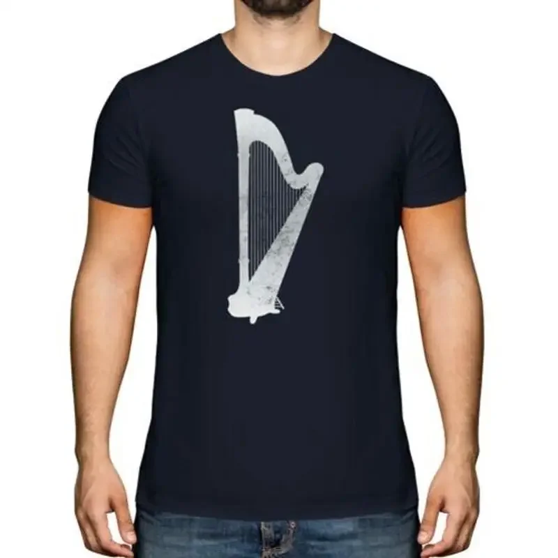 Camiseta con estampado Arpa Affligere, diseño vintage, regalo para jugador de música