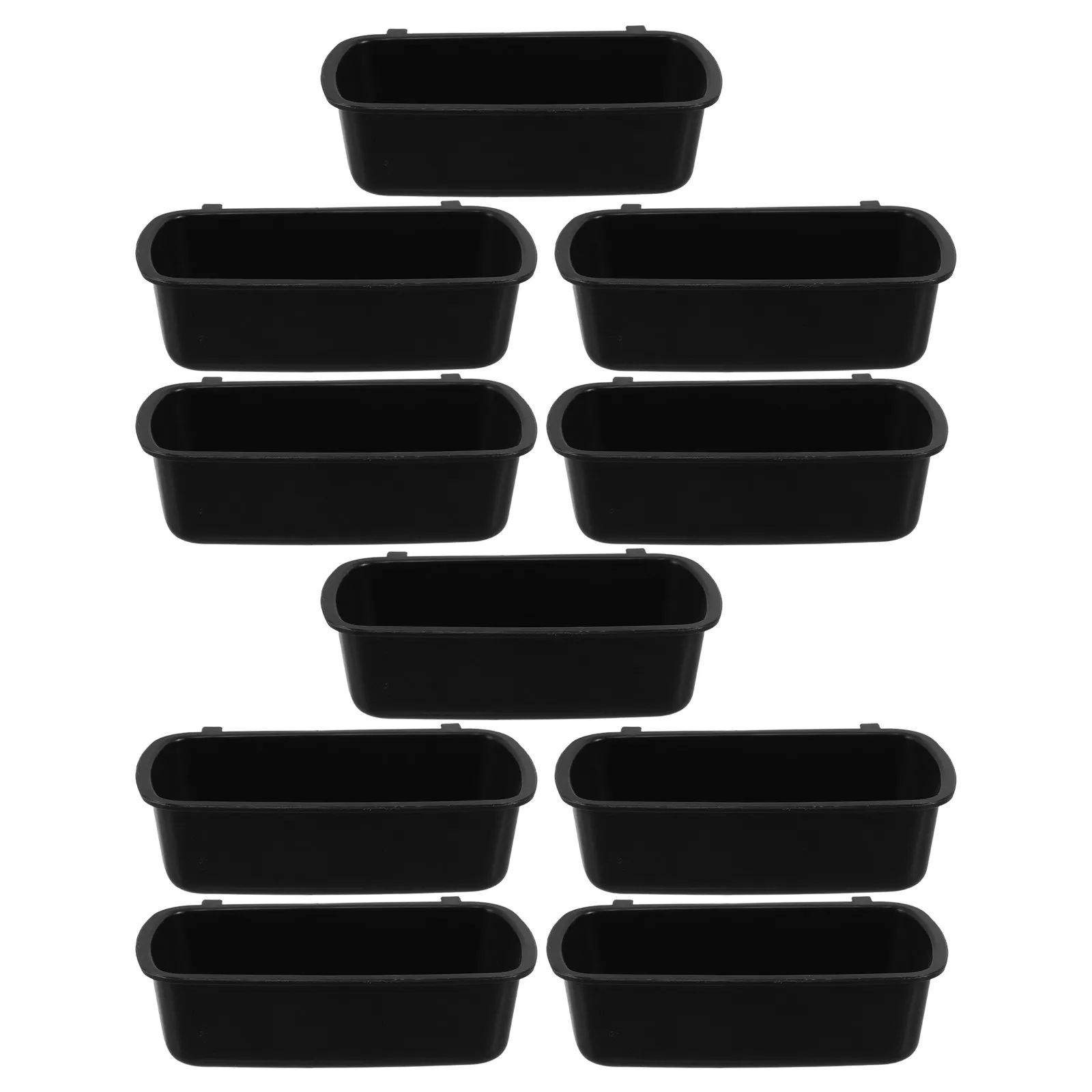 10Pcs Hanging Pet Cage Bowls Plastic Feeding Water Bowls Rectangular Design for Hamsters Rabbits Small Birds Pet Supply