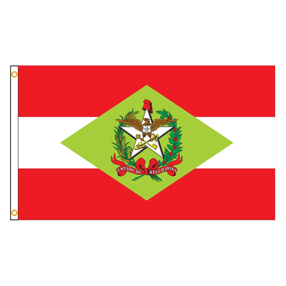 3x5 Ft Santa Catarina Flag Vivid Color and Fade proof flags of Brazil Polyester with Brass Grommets 3 X 5 Ft