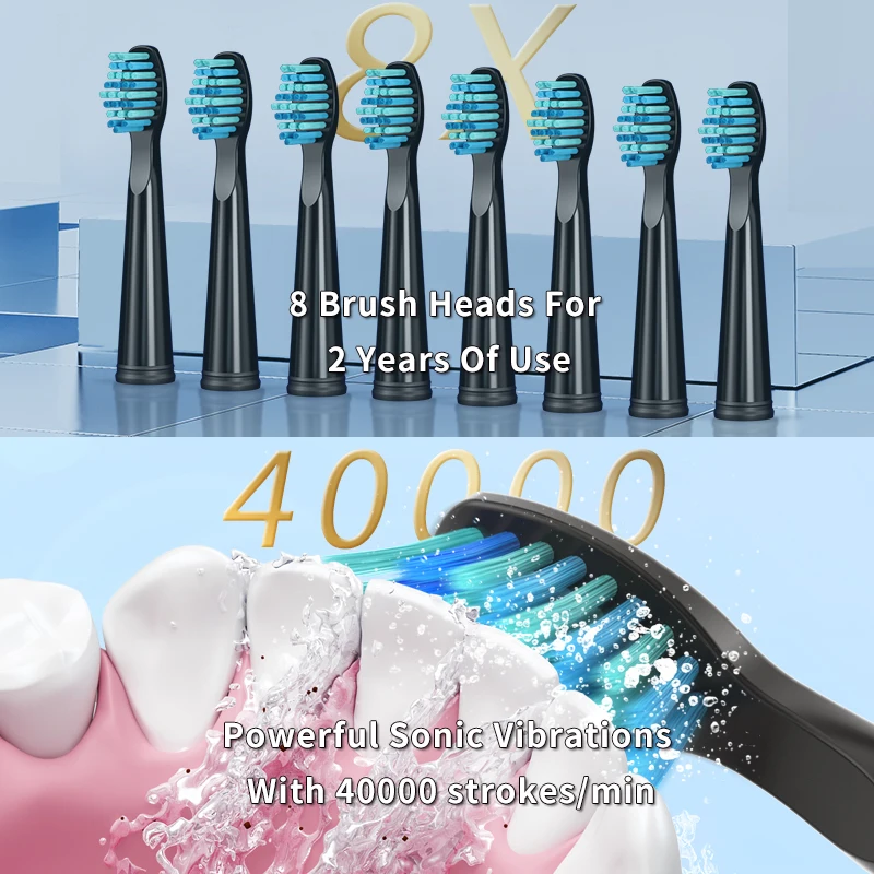 Seago Sonic Electric Toothbrush Tooth brush USB Rechargeable Adult Waterproof Automatic 5 Mode with Travel case SG958