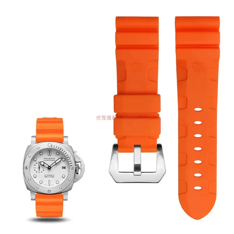 

22mm24mm Watch Band For Panerai SUBMERSIBLE PAM 111 441 616 Soft Silicone Rubber Men Watch Strap Watch Accessories Bracelet