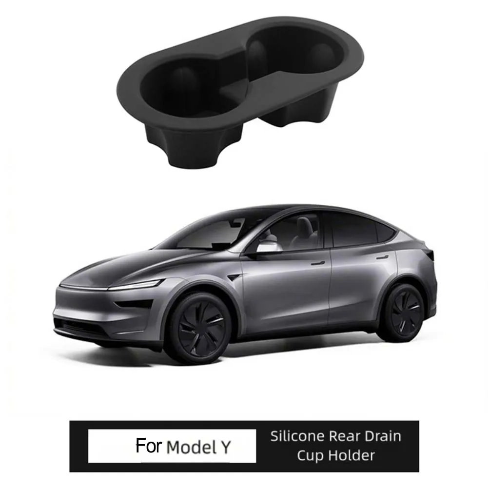 

Custom Fit Silicone Rear Cup Holder Mat for Tesla For Model Y Juniper 2025 Anti Slip Mat Bottle Movement and Spills
