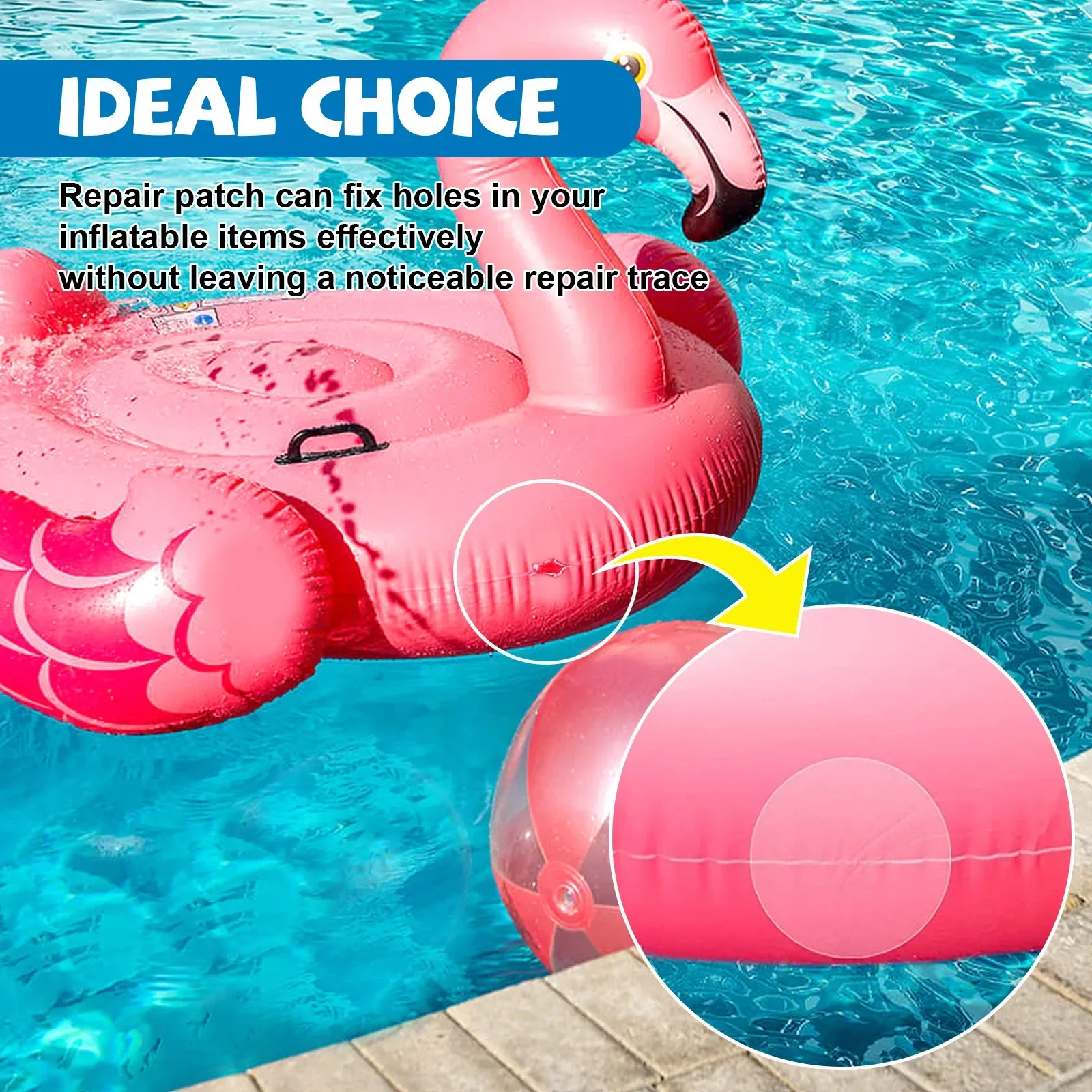 30pcs Swimming Ring Repair Patch Self-adhesive Lining Patch Inflatable Floating Boat Waterproof Sealing Sticker