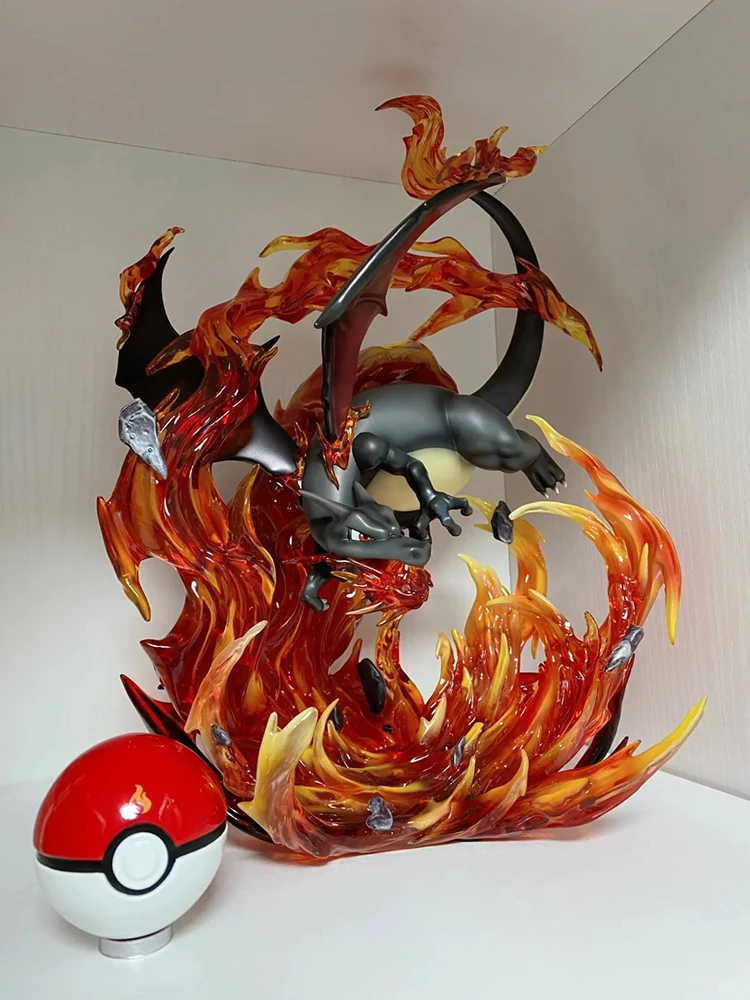 21cm Pocket Monsters Magic Museum Skill Series Spitfire Dragon Black Dragon Red Dragon Model Desktop Decoration Ornament Gift