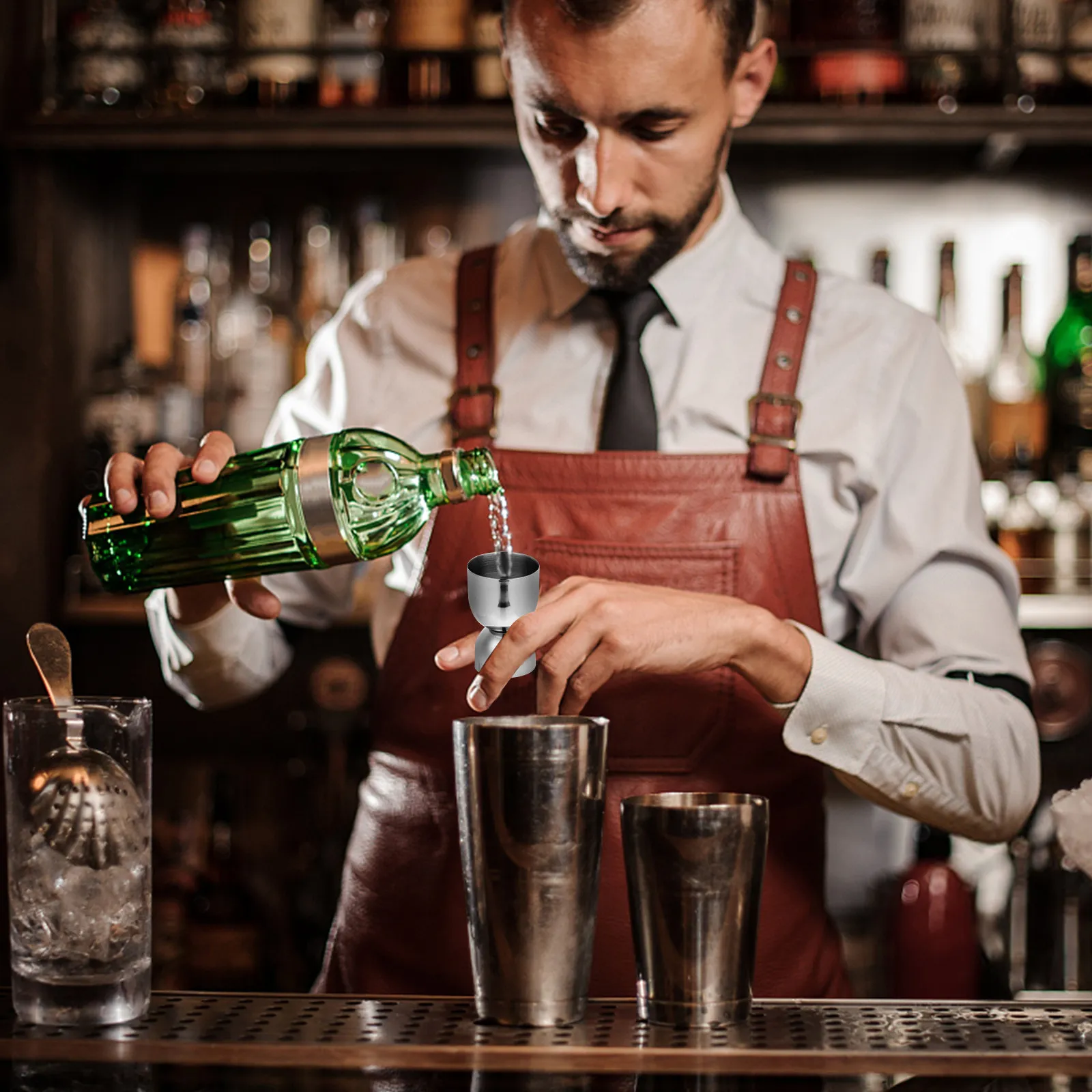 Stainless Steel Bell Shaped Cocktail Jigger Bar Jigger Measuring Liquor Shot Cup Precision Markings Measuring Liquor Shot Cup