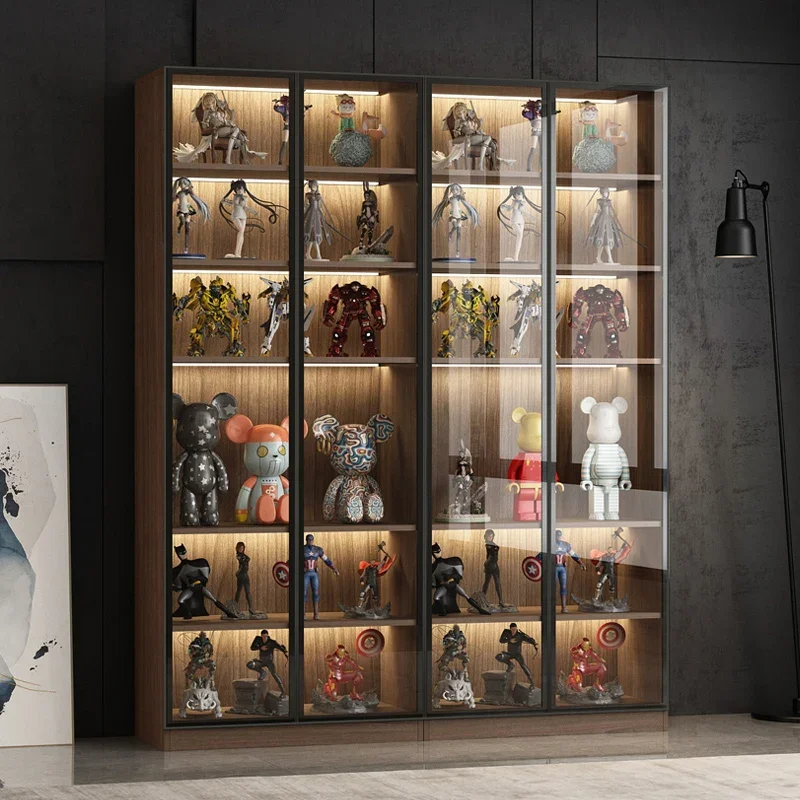 

Modern light luxury figure display cabinet glass door Lego model custom display floor-to-ceiling large cabinet