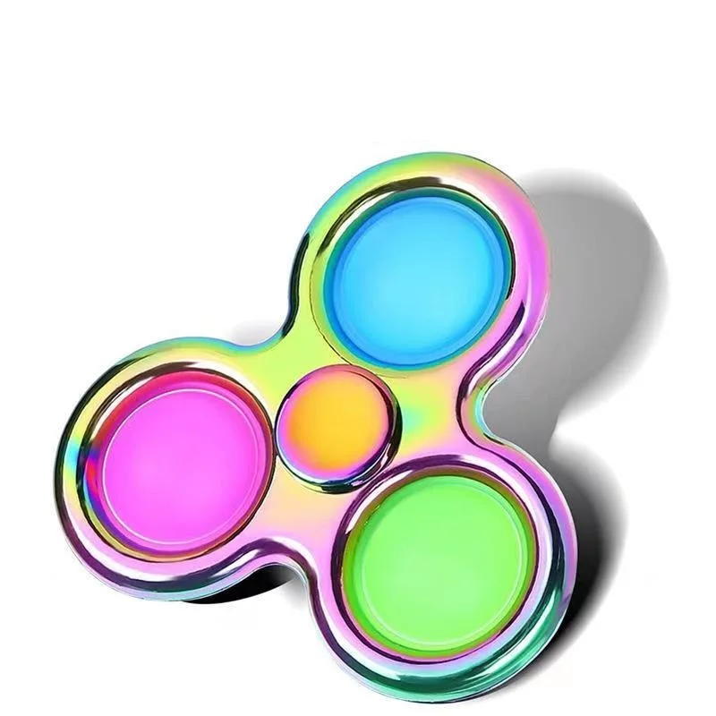 Jouet Sensoriel en Alliage D.lique Arc-en-ciel pour Adultes et Enfants, Mini Fidget Popper, Spinner du Bout des Doigts, Souligné par les Instituts Volants