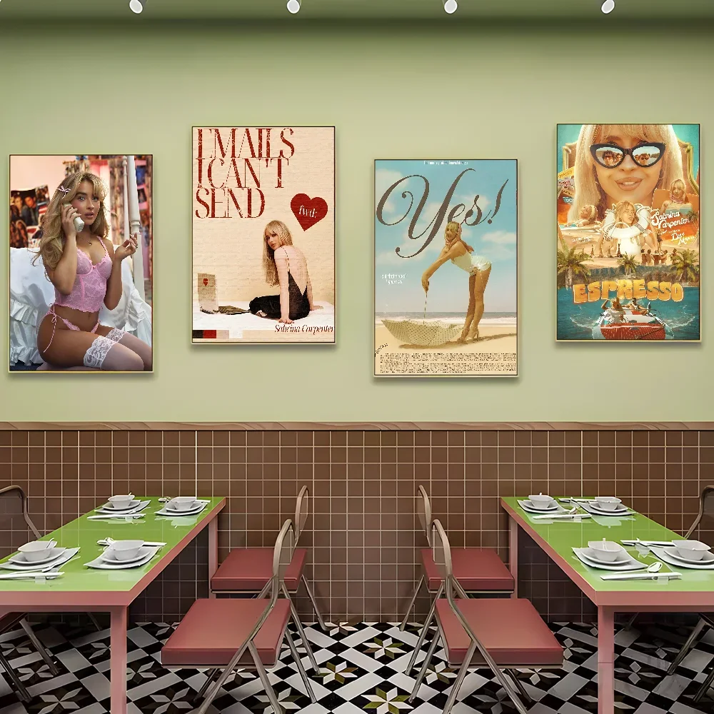 Singer S-Sabrina Ann Lynn C-Carpenter Self-adhesive Art Poster Whitepaper Sticker DIY Room Bar Cafe Wall Decor