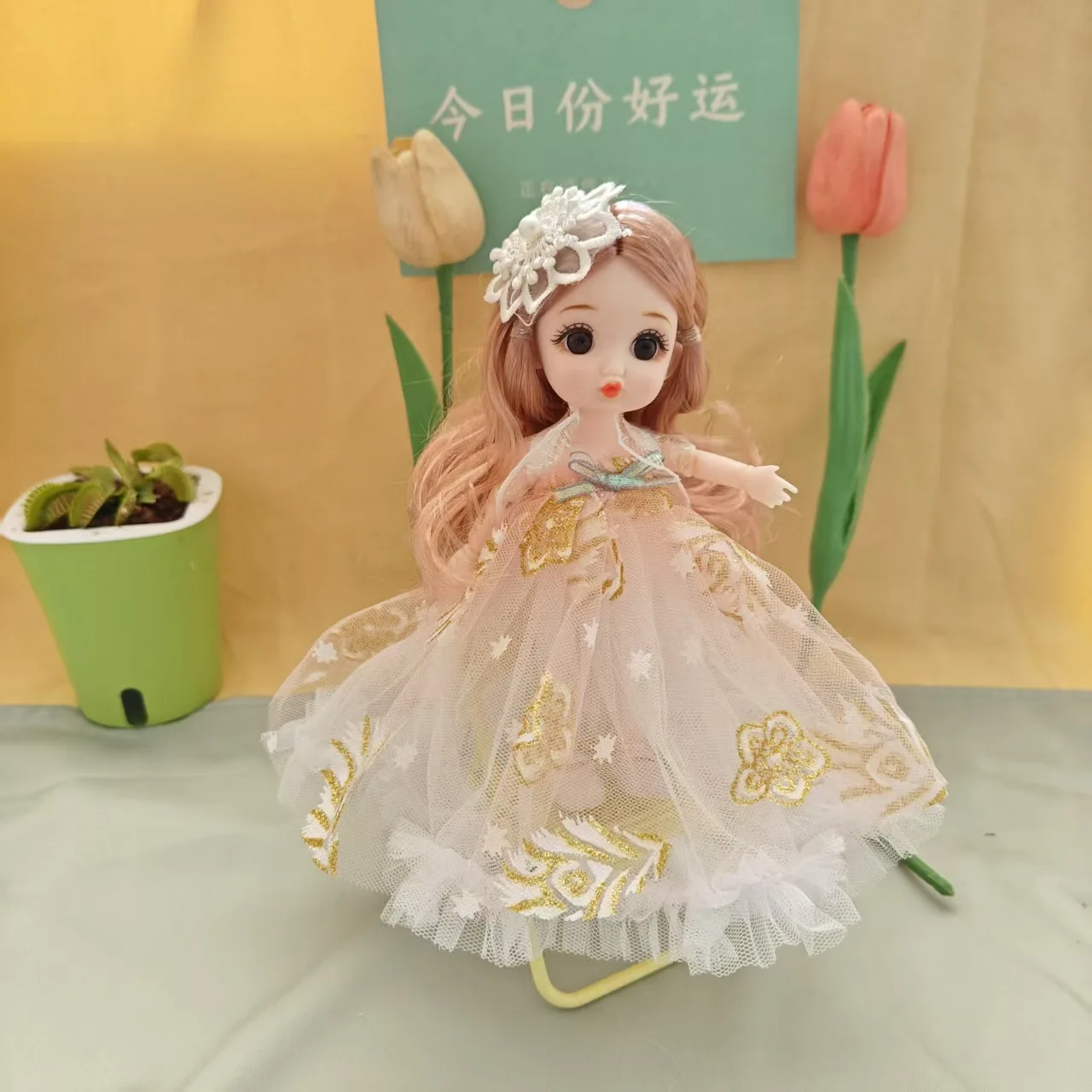17 سنتيمتر فتاة دمية على شكل أميرة موضة مساء فستان الزفاف فستان BJD دمية المفاصل المنقولة DIY بها بنفسك فستان لعب الفتيات هدية عيد ميلاد