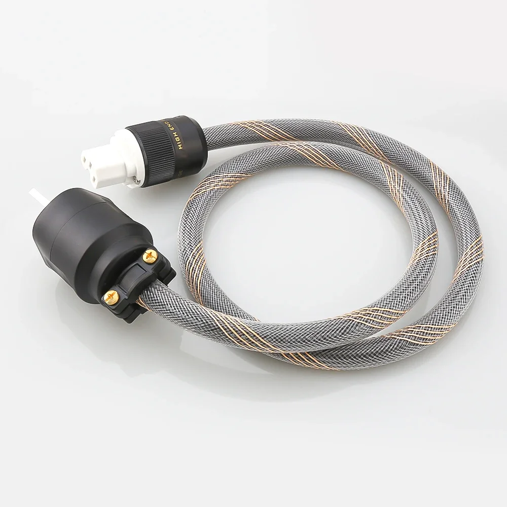 P101 สูงอ้างอิงเครื่องขยายเสียง OFC ทองแดง UK สายไฟ AC โรเดียมชุบ UK ปลั๊กไฟ IEC หญิงชายสายไฟ