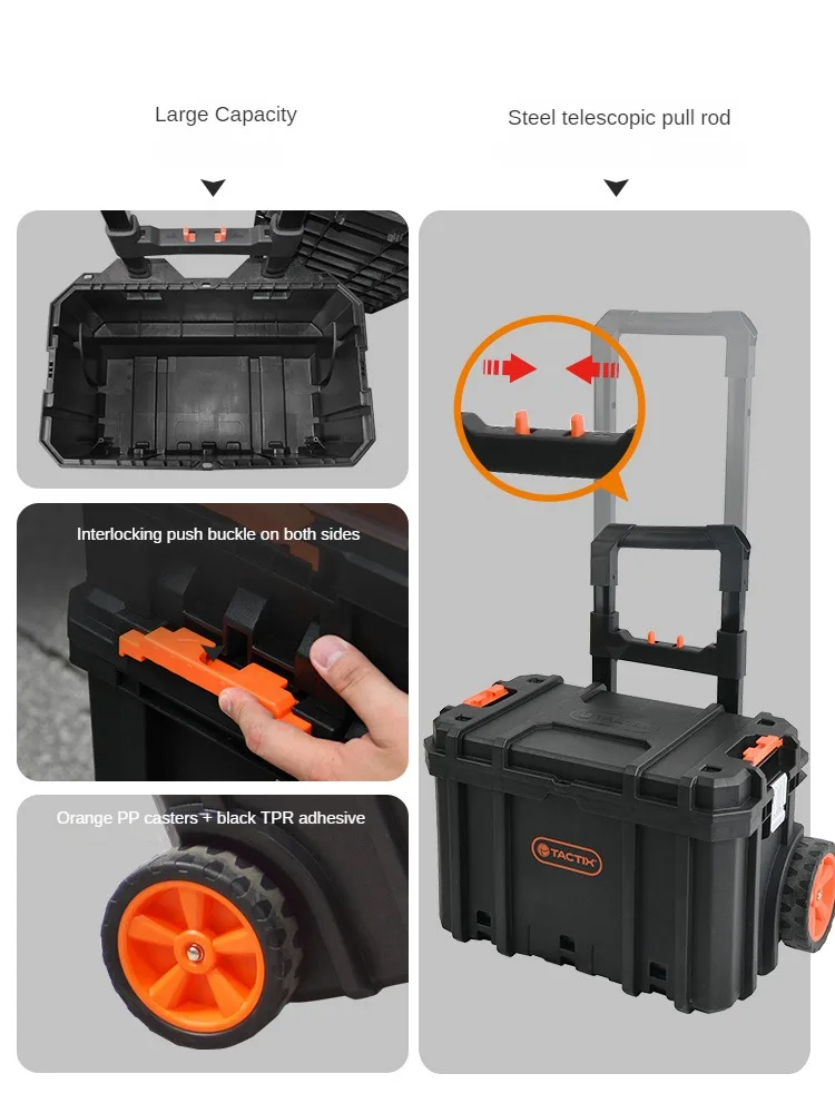 Robust Full Tool Case Parts Organizer Box Professional Storage Tool Box with Lock Large Hard Case Complete Toolbox for Mechanic