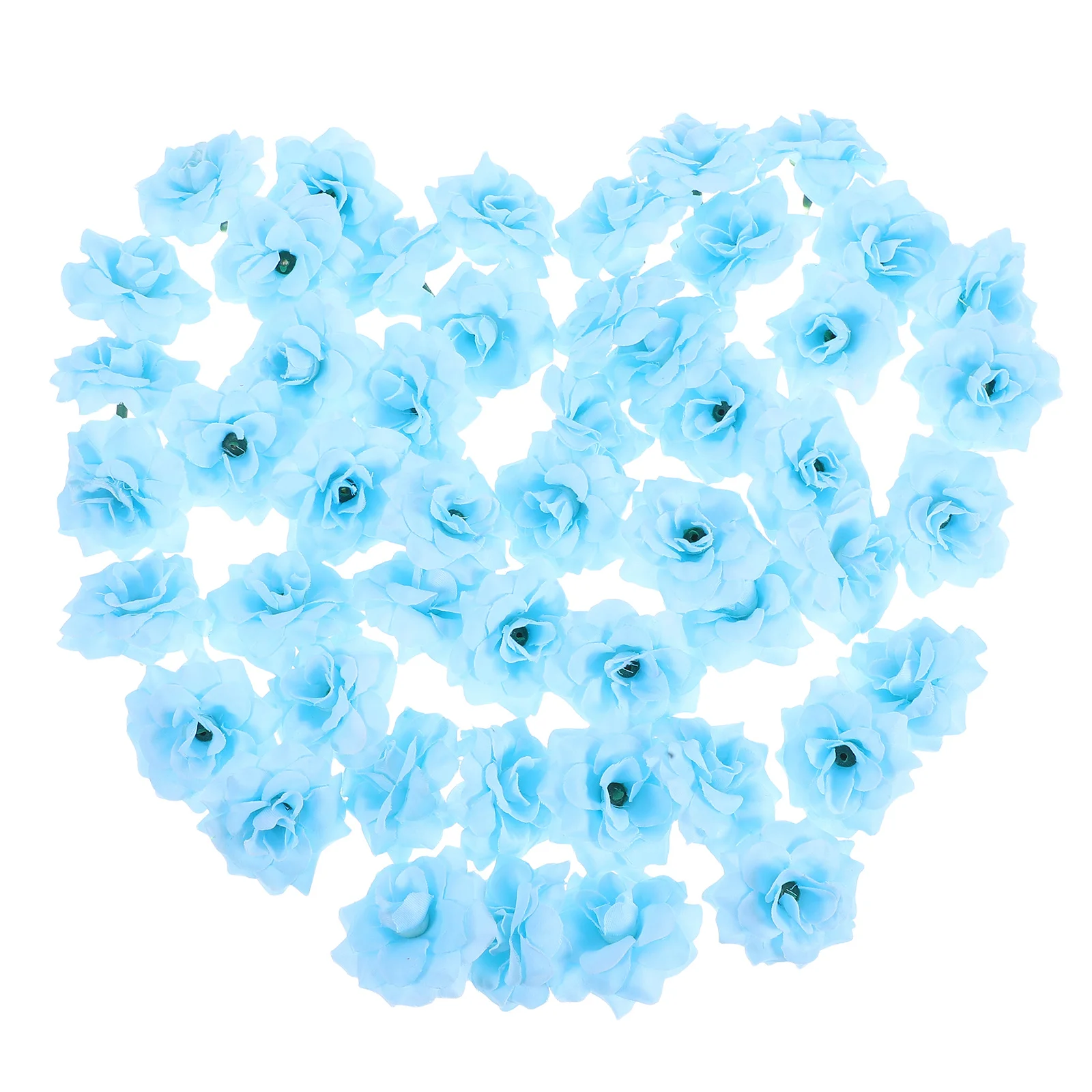

50Pcs Artificial Faux Rose Flower Heads Miniature Handmade Realistic Beautiful for Embellishing Home Garden Party Decor Light