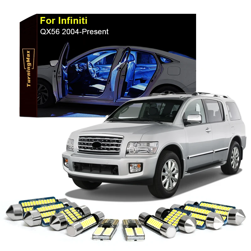 

Canbus Interior Lighting LED Bulbs Kit Package For Infiniti QX56 2004-Now Dome Trunk Reading Lights Indoor Lamps Car Accessories