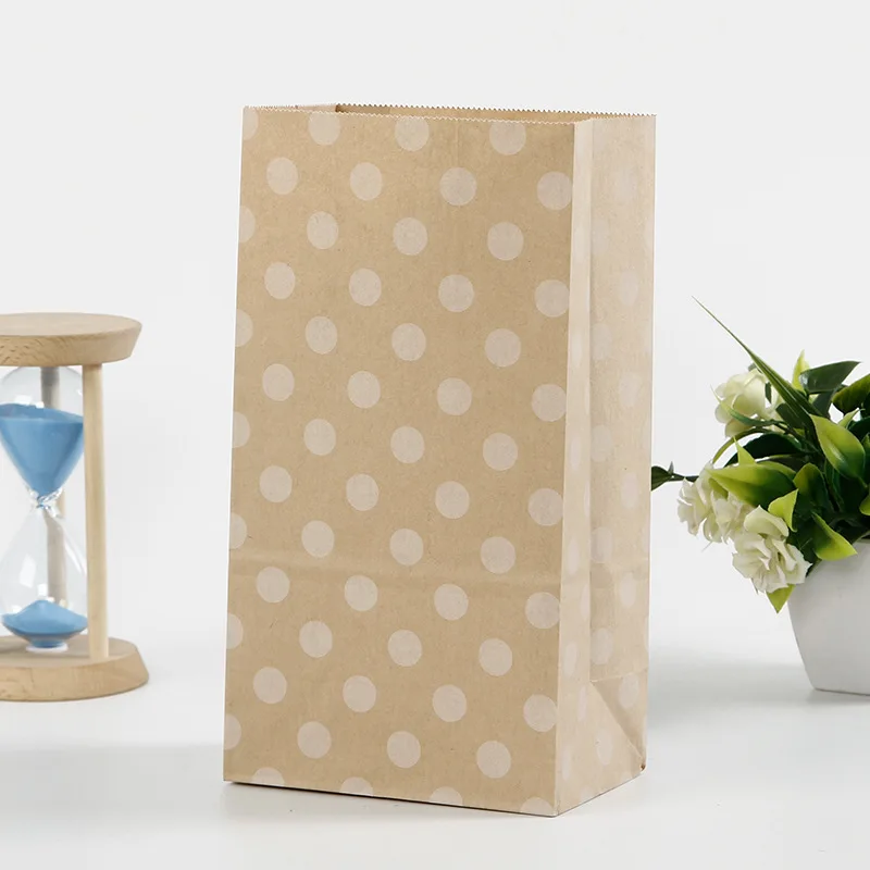 10pcs Kraft Paper Bag Creative Disposable Biscuits Bag Candy Packaging Bag Birthday Party Kraft Gift Bag