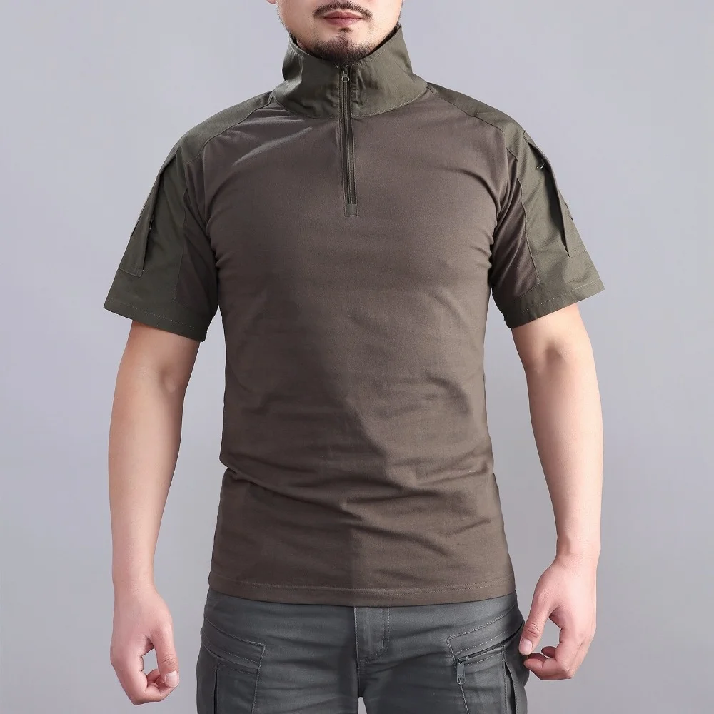 

Summer Men Outdoor Hiking Shirt Tactical Camouflage Short Training Frog Clothes CS Hunting Climbing Fishing Pesca Camping Tops