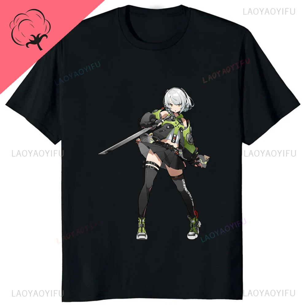 Kawaii Zenless Zone Null T-Shirt ACG ARPG Spiel Fans Cosplay Grafik T Shirt Baumwolle Casual Mode Streetwear Mann Frauen T-shirt – Detail 8