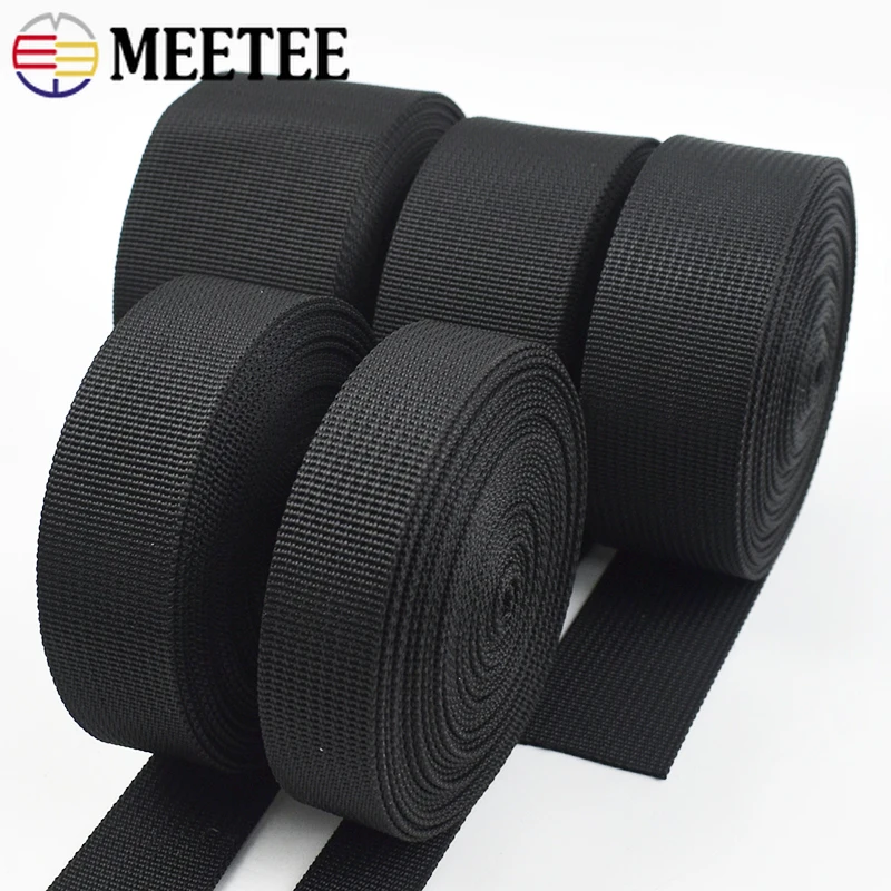 

5/10/20Meters Black Webbing Nylon Tape 15/20/25/32/38/50mm Bag Ribbon Strap Decorative Band Sewing Lace Fabric Apparel Supplies